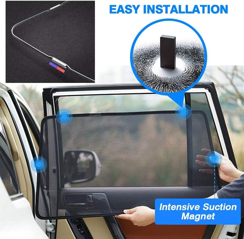 Powerty Compatible with Window Shade Toyota RAV4 2019 2020 2021 2022 2023 Magnet Custom Side Window Sunshades UV Rays Protection 6PCS - Image 2