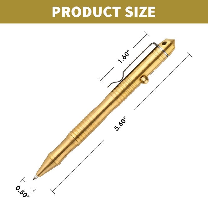 SMOOTHERPRO Solid Brass Bolt Action Pen Refillable Retractable Heavy Duty for Tremor Parkinson Arthritic Business Office Signature Writing EDC Gift(BB201) - Image 2