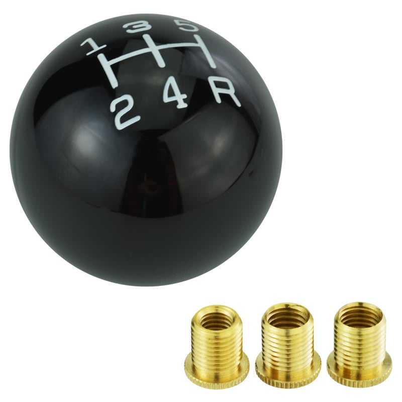 Arenbel 5 Speed Resin Shift Knob Ball Gear Lever Car Racing Shift Stick Handle Replacement Fit Most Auto MT Vehicles, Black - Image 5