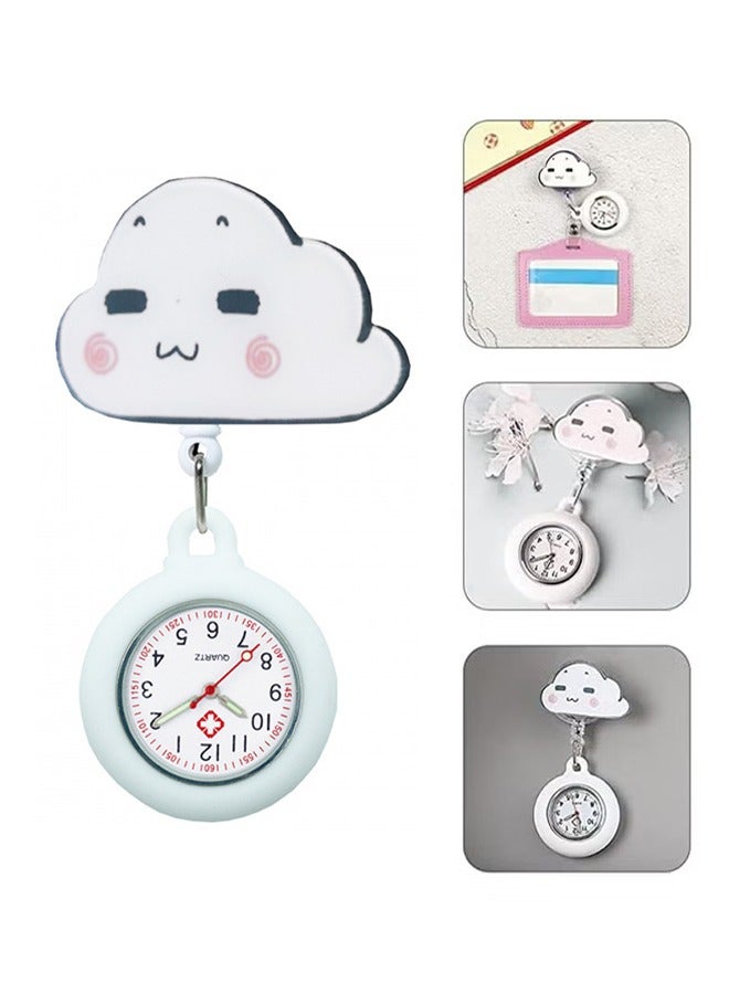 اتش واي ساعة طية صدر السترة ، ممرضة ووتش للممرضات الأطباء ، كليب على شنقا طية صدر السترة ممرضة ووتش سيليكون غطاء بروش جيب ووتش شارة بكرة قابل للسحب ساعة رقمية - Image 2