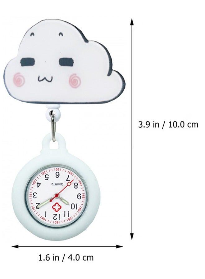 اتش واي ساعة طية صدر السترة ، ممرضة ووتش للممرضات الأطباء ، كليب على شنقا طية صدر السترة ممرضة ووتش سيليكون غطاء بروش جيب ووتش شارة بكرة قابل للسحب ساعة رقمية - Image 3