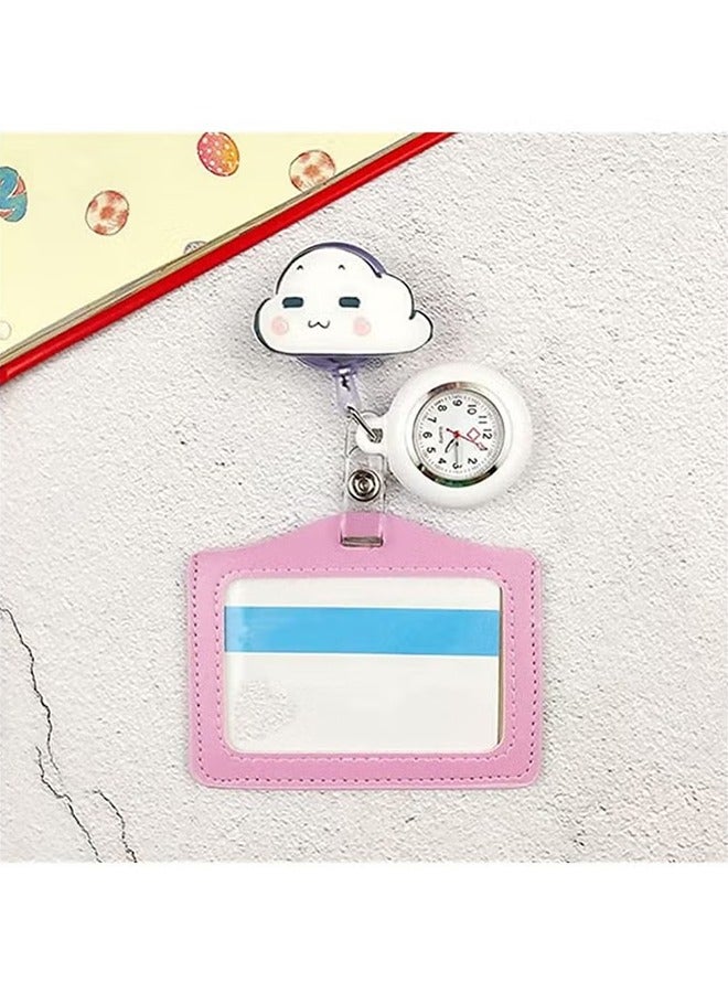 اتش واي ساعة طية صدر السترة ، ممرضة ووتش للممرضات الأطباء ، كليب على شنقا طية صدر السترة ممرضة ووتش سيليكون غطاء بروش جيب ووتش شارة بكرة قابل للسحب ساعة رقمية - Image 4