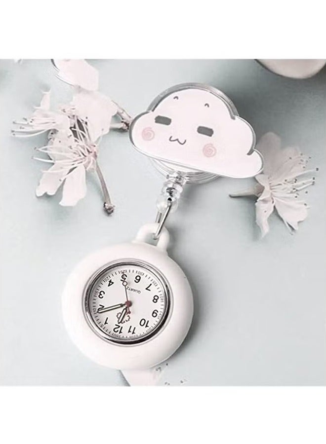 اتش واي ساعة طية صدر السترة ، ممرضة ووتش للممرضات الأطباء ، كليب على شنقا طية صدر السترة ممرضة ووتش سيليكون غطاء بروش جيب ووتش شارة بكرة قابل للسحب ساعة رقمية - Image 5