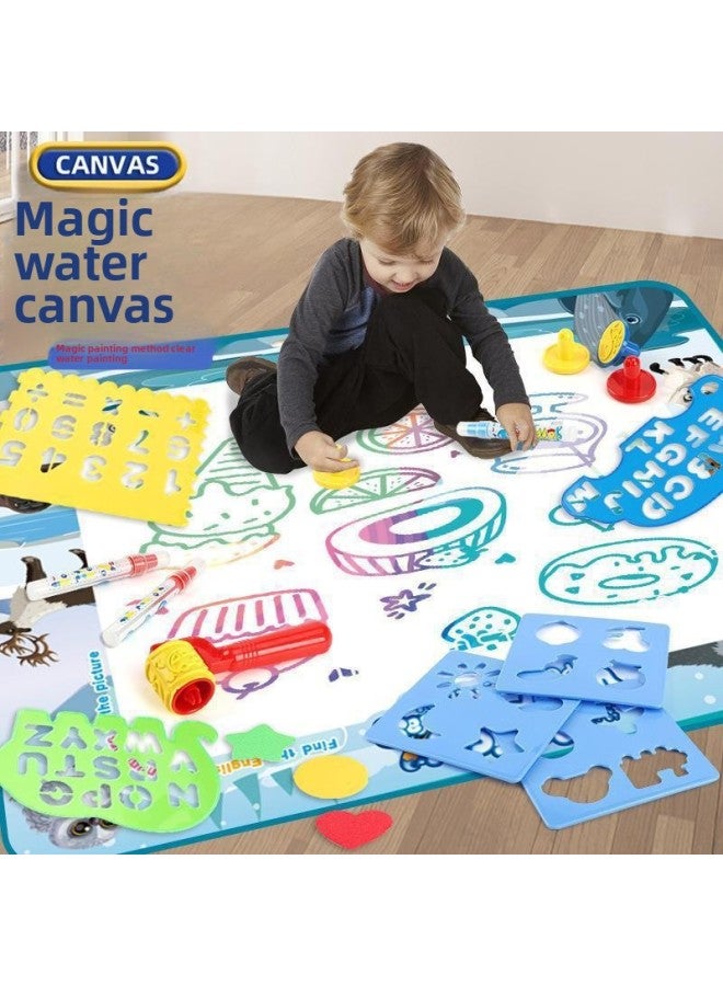 Magical Water Canvas Toy Can Clear Water Painting Drawing Board Magic Colorful Graffiti Blanket Water Painting Book Kidsren's Toy-Color:100*80CM-forest Insects (3 Large Pens + 2EVA Templates + Picture Album + Seal)