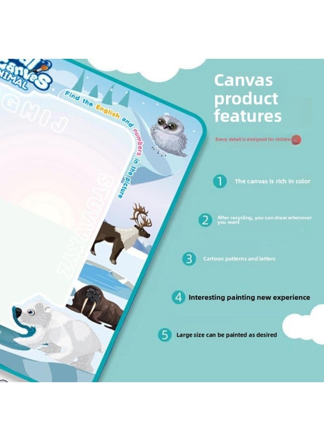 Magical Water Canvas Toy Can Clear Water Painting Drawing Board Magic Colorful Graffiti Blanket Water Painting Book Kidsren's Toy-Color:100*80CM-forest Insects (3 Large Pens + 2EVA Templates + Picture Album + Seal)