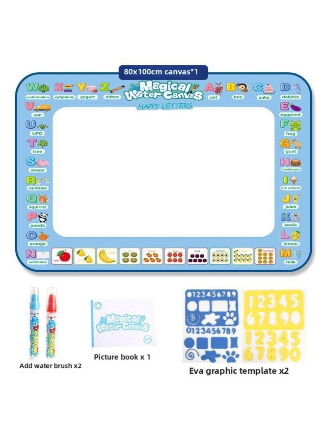Magical Water Canvas Toy Can Clear Water Painting Drawing Board Magic Colorful Graffiti Blanket Water Painting Book Kidsren's Toy-Color:100*80CM-forest Insects (3 Large Pens + 2EVA Templates + Picture Album + Seal)