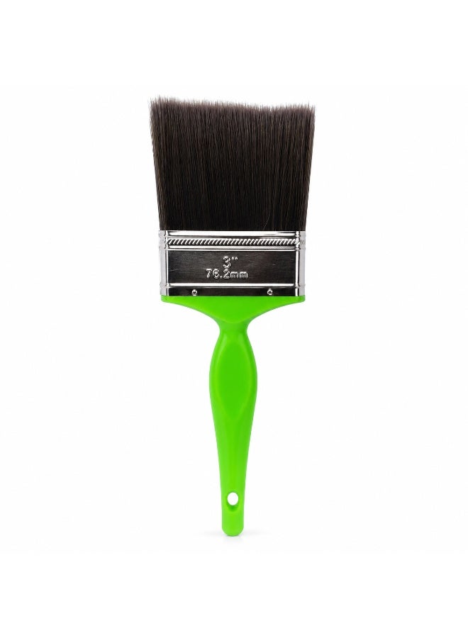 WULF 3-Inch Professional Paint Brush Heavy Duty Flat Bristle Brush for Wall Painting Wood Stain Varnish Acrylic Oil Paint with Comfortable Grip Handle for Home & Industrial Use - Image 1