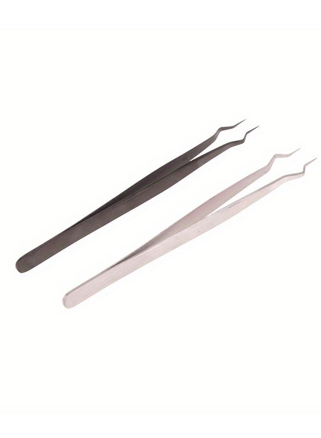 Professional Eyelash Extension Tweezers Silvery Precision Isolation Non Slip Grip Salon Use - Image 5
