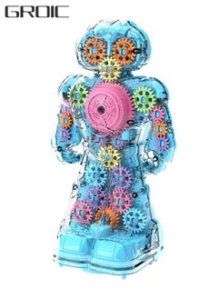 GROIC Kids Educational Toy Fun with Light Effects Universal Walking Robot Transparent Electric Gear Robot Toy for Children  - Image 1