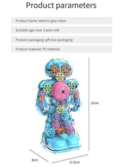 GROIC Kids Educational Toy Fun with Light Effects Universal Walking Robot Transparent Electric Gear Robot Toy for Children  - Image 5