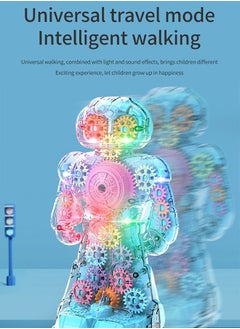 GROIC Kids Educational Toy Fun with Light Effects Universal Walking Robot Transparent Electric Gear Robot Toy for Children  - Image 2