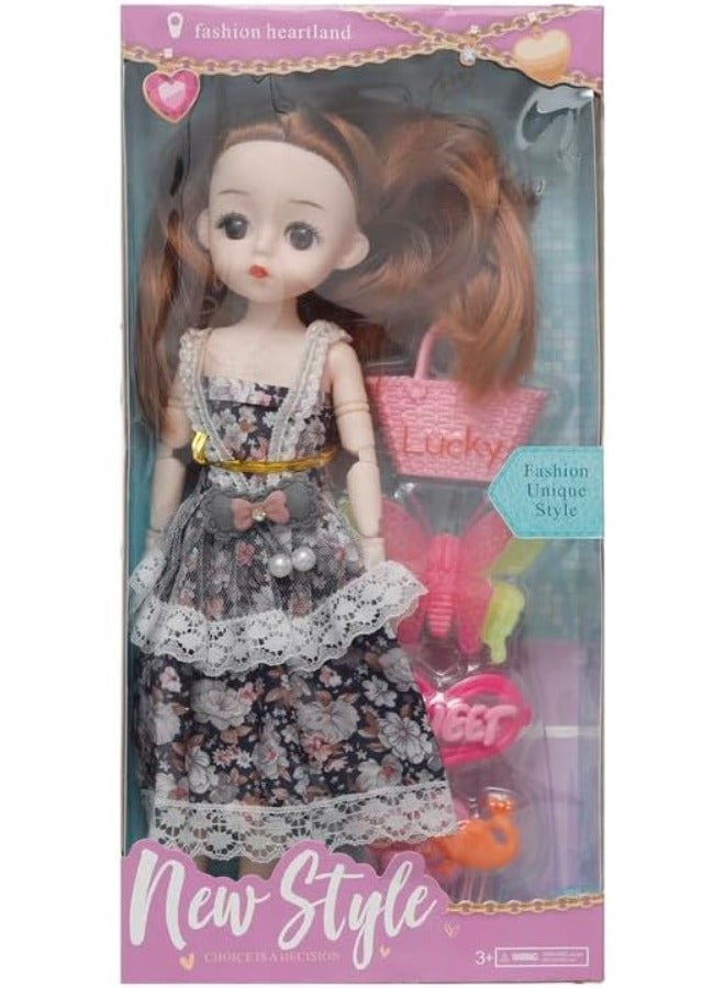 عروسة بلاستيك مع شنطة و توك شعر للبنات - Image 2