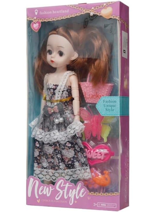 عروسة بلاستيك مع شنطة و توك شعر للبنات - Image 3