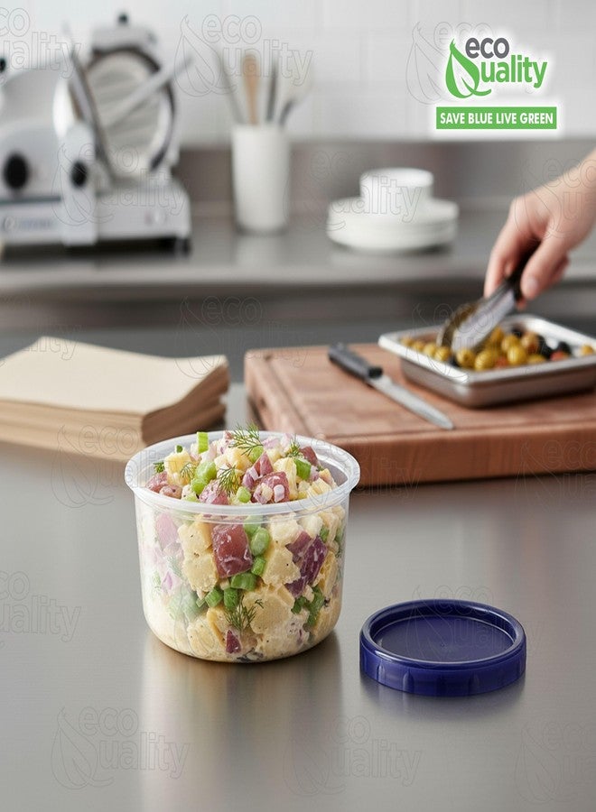 EcoQuality [5 PACK] 16 oz Twist Top Storage Deli Containers - Airtight Reusable Plastic Food Storage Canisters with Twist & Seal Lids, Leak-Proof - Meal Prep, Lunch, Togo, Stackable, BPA-Free Snack Containers - Image 5