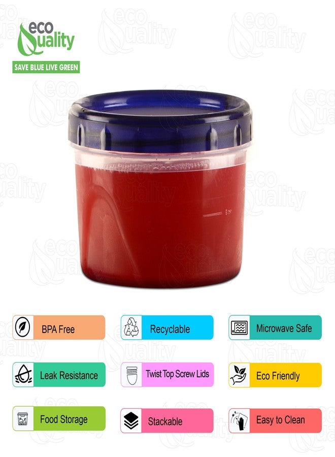 EcoQuality [5 PACK] 16 oz Twist Top Storage Deli Containers - Airtight Reusable Plastic Food Storage Canisters with Twist & Seal Lids, Leak-Proof - Meal Prep, Lunch, Togo, Stackable, BPA-Free Snack Containers - Image 2