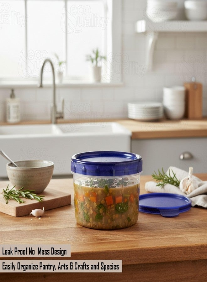 EcoQuality [5 PACK] 16 oz Twist Top Storage Deli Containers - Airtight Reusable Plastic Food Storage Canisters with Twist & Seal Lids, Leak-Proof - Meal Prep, Lunch, Togo, Stackable, BPA-Free Snack Containers - Image 4
