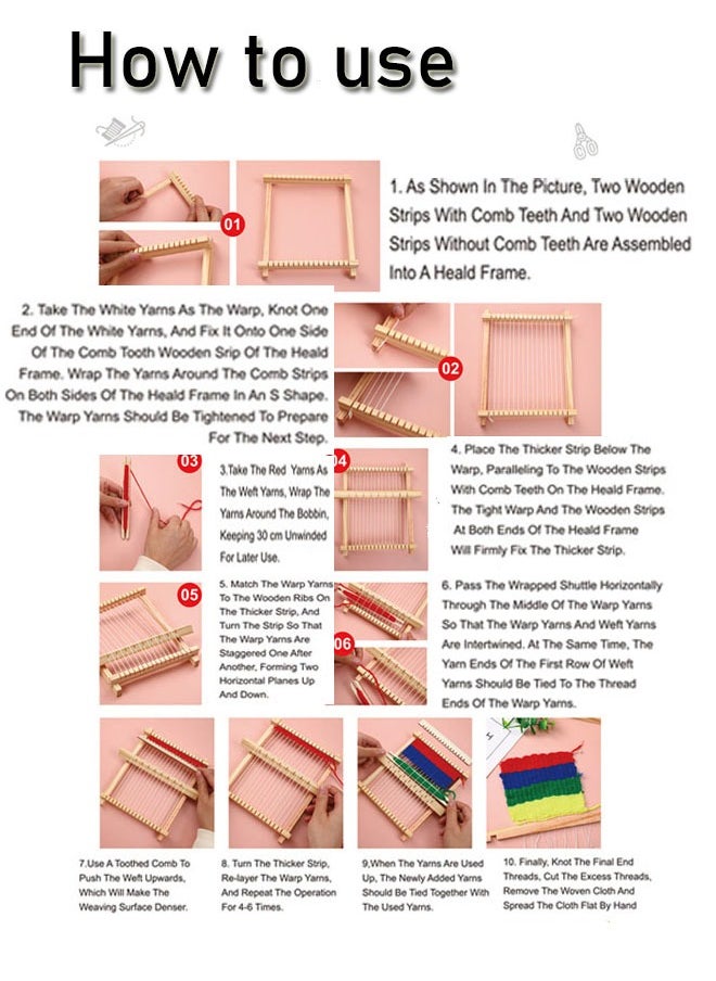 GBQ 2PCSWooden Loom Wool Hand Knitting Toys Kindergarten Kids Portable Puzzle DIY Knitter  - Image 4