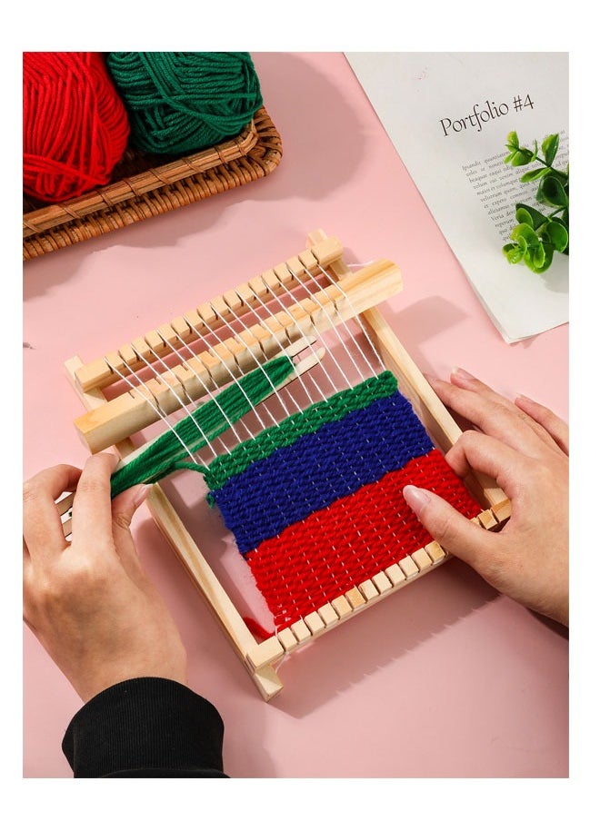 GBQ 2PCSWooden Loom Wool Hand Knitting Toys Kindergarten Kids Portable Puzzle DIY Knitter  - Image 5
