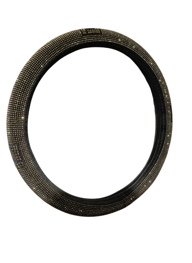 Generic Universal Women's Steering Wheel Cover with Gold Studs, Black  - Image 1