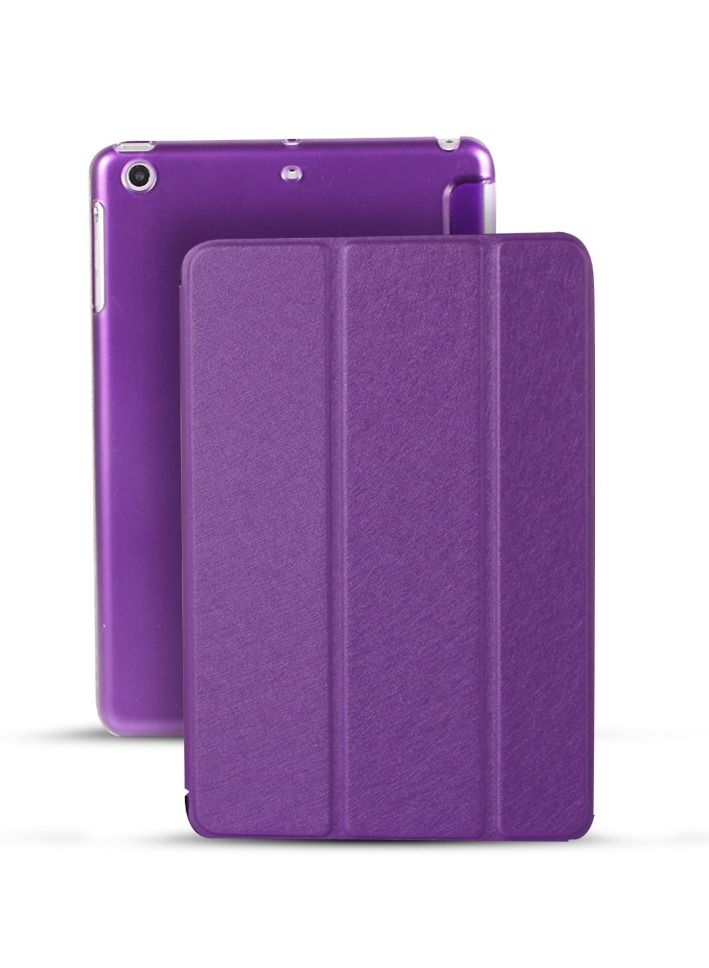 Loquat Three Fold Smart Protective Case For Purple iPad