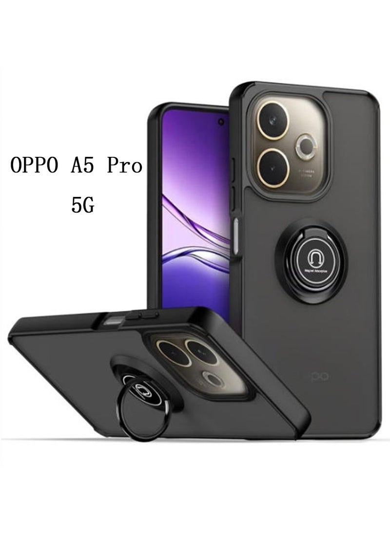 for OPPO A5 Pro 5G Case Cover, Heavy Duty 4D Striped Pattern Sensory Soft Silicone Full Portection Shockproof Phone Case for OPPO A5 Pro 5G, Ring Case,Black