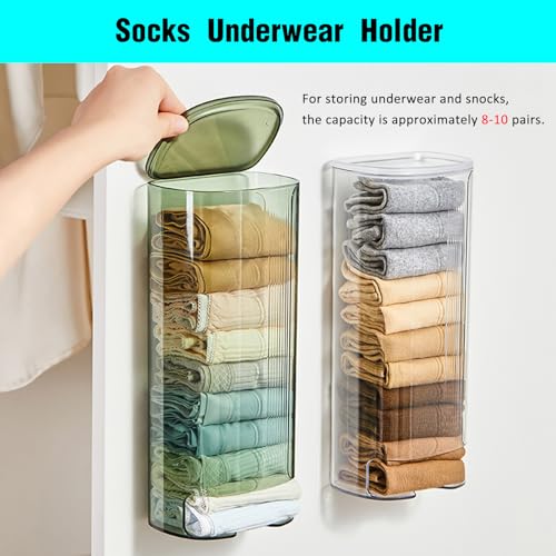 Heiboa Grocery Plastic Bag Dispenser Holder, Sock Underwear Organizer Wall Mount Multifunctional Bag Saver Kitchen Storage Holder for Storing Socks Ties Plastic Bag - Image 2