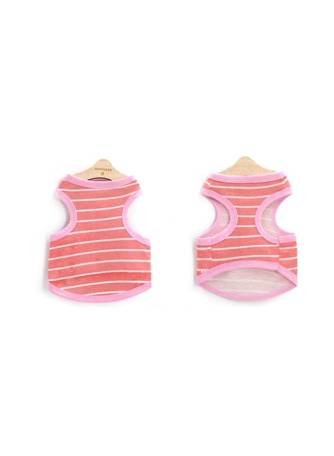 Beauenty Cat Clothes Girls and Boys Cat vest Pet Summer Dog Clothes Breathable Striped Clothing Puppy Vest Clothing Pet/watermelon Red - Image 1