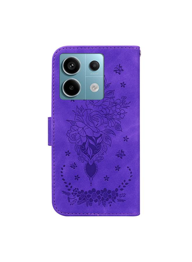 erorex Case For Xiaomi Redmi Note 13 Pro 5G Butterfly Rose Embossed Leather Phone Case - Image 3