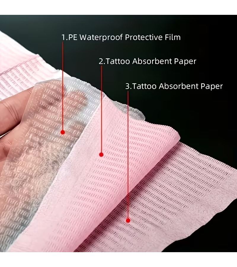 50 Pcs Disposable Nail Art Table Pad Paper 3 Ply Manicure Tissues for Home Beauty Salon Pink - Image 4