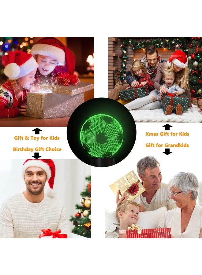 FULLOSUN Football Kids Night Light Football 3D Optical Illusion Lamp With Remote Control 16 Colours Changing Soccer Birthday Xmas Day Gift Idea For Sport Fan Boys Girls  - Image 5