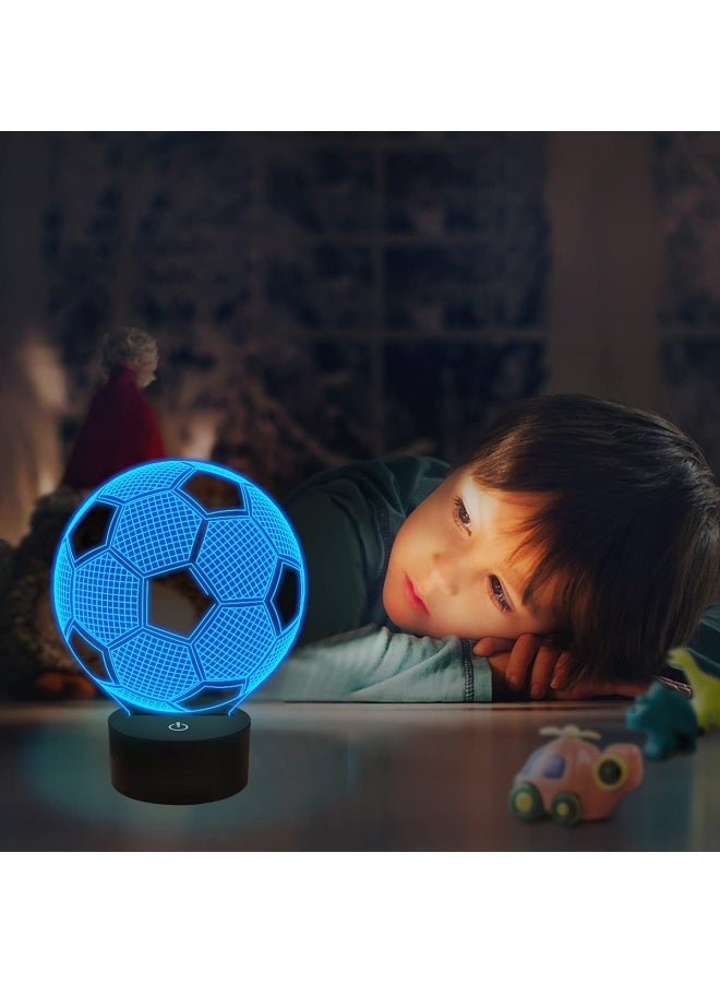 FULLOSUN Football Kids Night Light Football 3D Optical Illusion Lamp With Remote Control 16 Colours Changing Soccer Birthday Xmas Day Gift Idea For Sport Fan Boys Girls  - Image 3