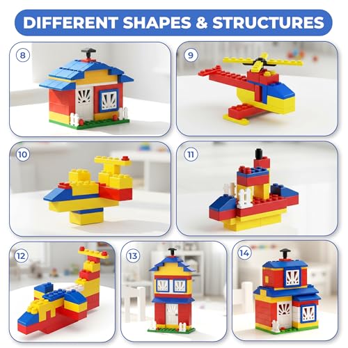 RATNA'S Elite Building Blocks, 130 Interlocking Pieces Educational Construction Blocks for Kids 3+ Years, Creative Learning Toy to Make Multiple Structures & Objects - Image 3