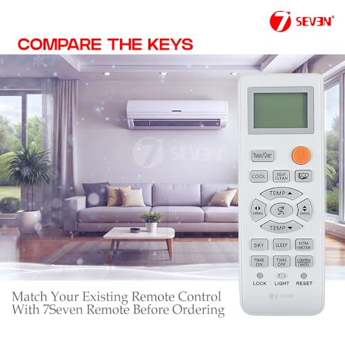 7-Seven 7SEVEN® Compatible with Haier Inverter AC Remote Control Original Model 131F Suitable for Split & Window 1 1.5 2 Ton Self Clean Air Conditioner Match Keys Exactly with Your Existing Remote Controller - Image 4