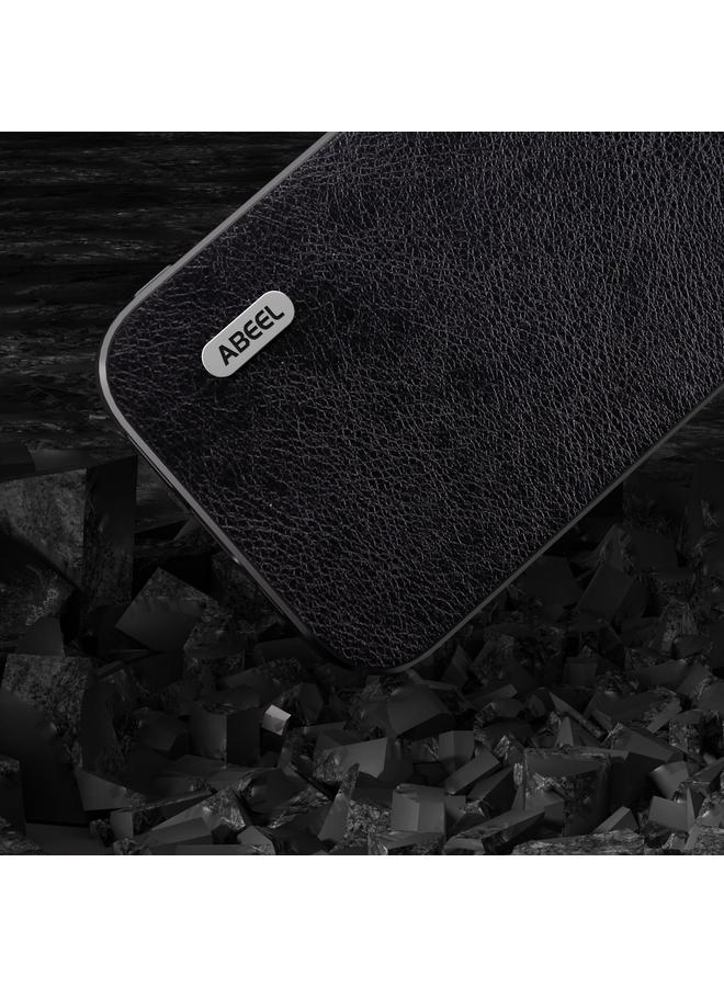 اس-توب جراب هاتف ABEEL ثنائي اللون من مادة البولي يوريثان بنسيج الليتشي لهاتف iPhone 14 Pro - Image 4