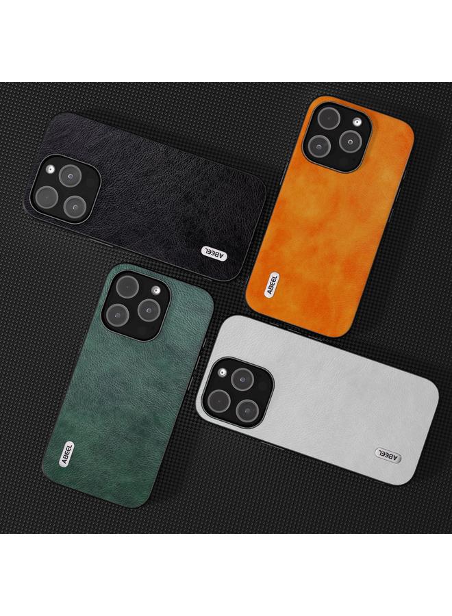 اس-توب جراب هاتف ABEEL ثنائي اللون من مادة البولي يوريثان بنسيج الليتشي لهاتف iPhone 14 Pro - Image 5