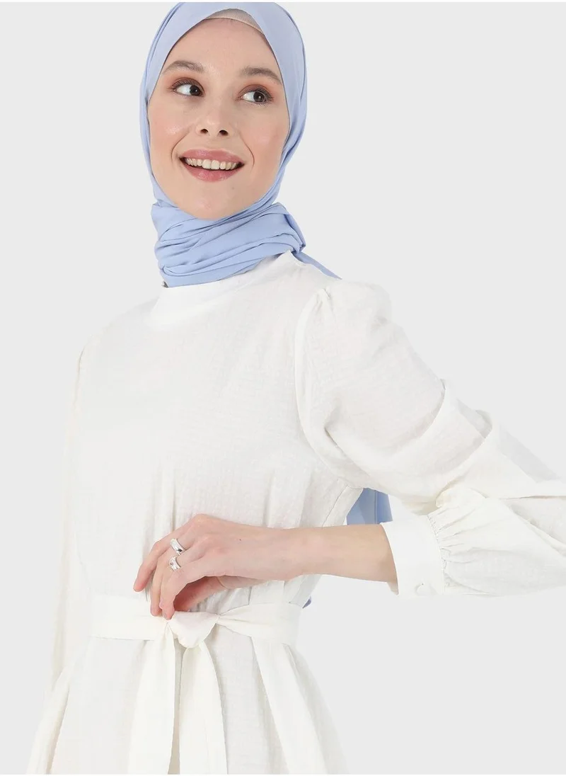 Refka by modanisa Belted Cuff Detail Dress