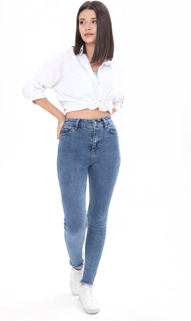 Tofisa 23657-BLUE-SNOW-WASH Skinny Lycra Jeans