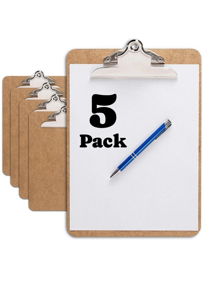 Office Solutions Direct Letter Size Clipboard With Butterfly Clip (Pack Of 5) 9'' X 12.5'' Large Wood Clipboards For Classroom Clipboards For Kids | Hardboard For Office College Teacher & Back To School Supplies - Image 1