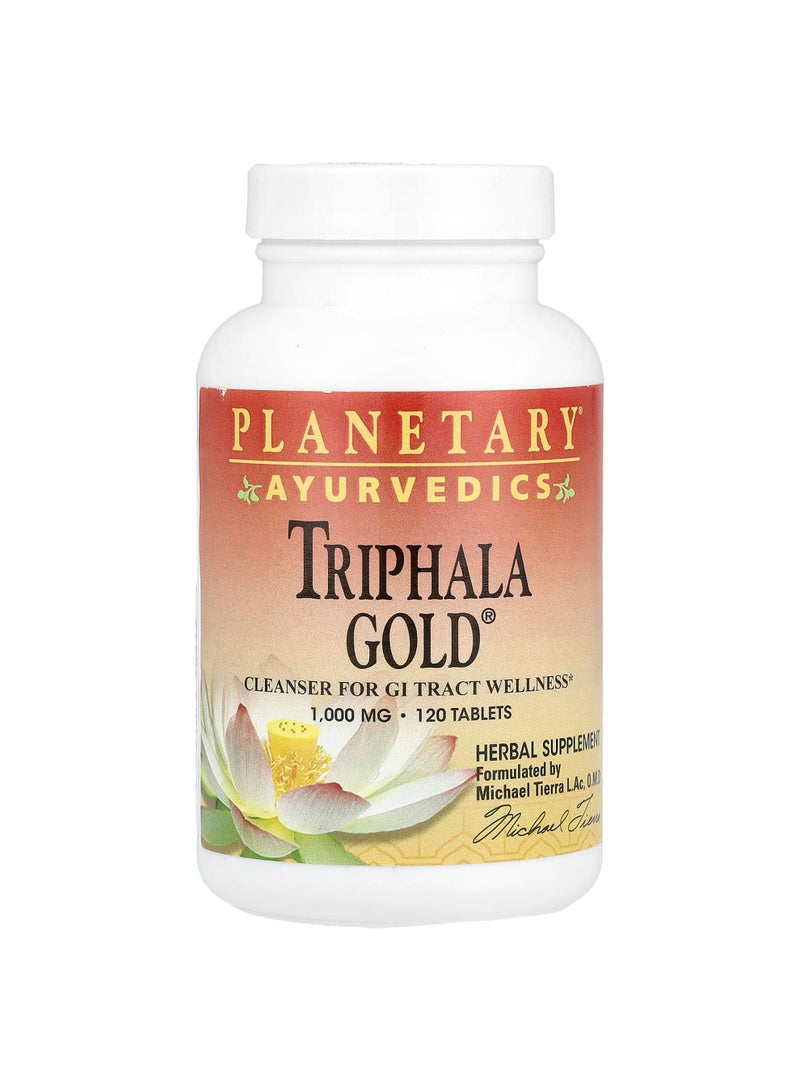 PLANETARY HERBALS Ayurvedics, Triphala Gold, 120 Tablets