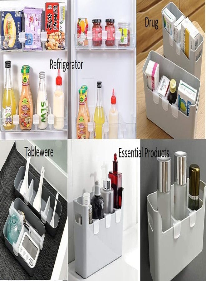 PRETOX Kitchen Refrigerator Internal Drawer Shelf Divider Clip Expandable Fridge Drawers Storage Partition Clips Storage Organizer Space Dividing Bottle Food Packets Organizer for Refrigerator (4Pcs) - Image 2