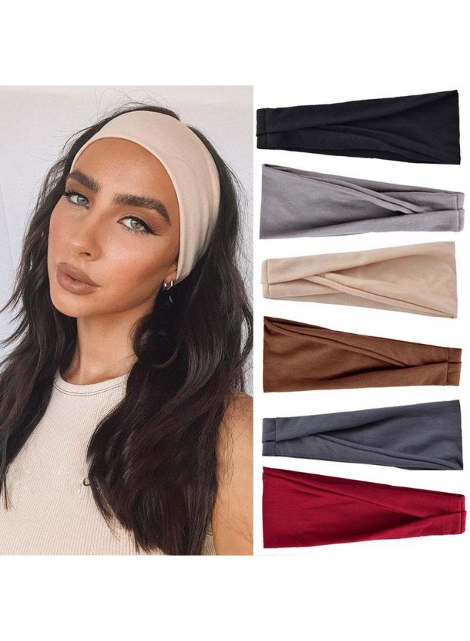 عصابات رأس عصرية للنساء 2 بندانة الون متعددة، عصابة رأس عريضة لممارسة اليوجا والتمارين الرياضية - Image 2