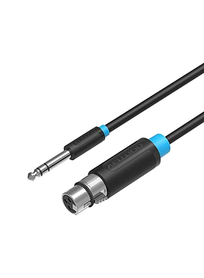 NIBEMINENT 6.5mm Jack To XLR 3 Pin Female Microphone Cable Black/Blue - Image 1