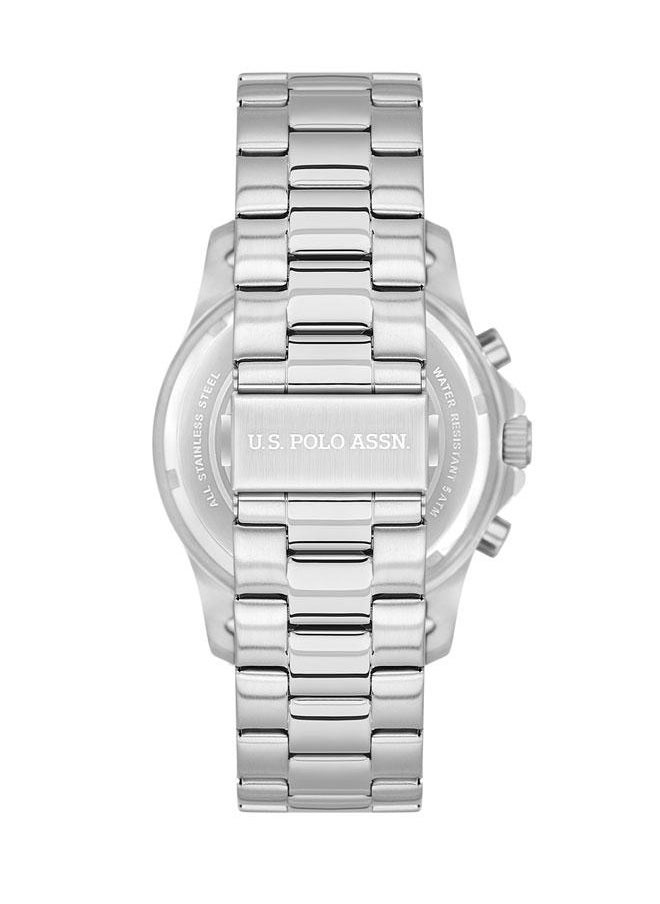 U.S. Polo Assn. U.S. Polo Assn. Crossing 42mm Chronograph Black Dial Watch with Rotating Bezel and Stainless Steel Band - USPA1108-04, Effortless Sophistication for Every Occasion  - Image 3