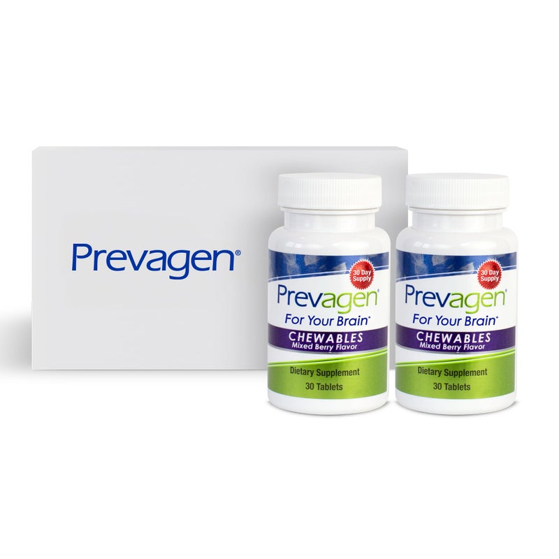 Prevagen Prevagen Regular Strength 10mg 30 ChewablesMixed Berry2 Packwith Apoaequorin Vitamin D with Attractive and Stackable Prevagen Storage Box