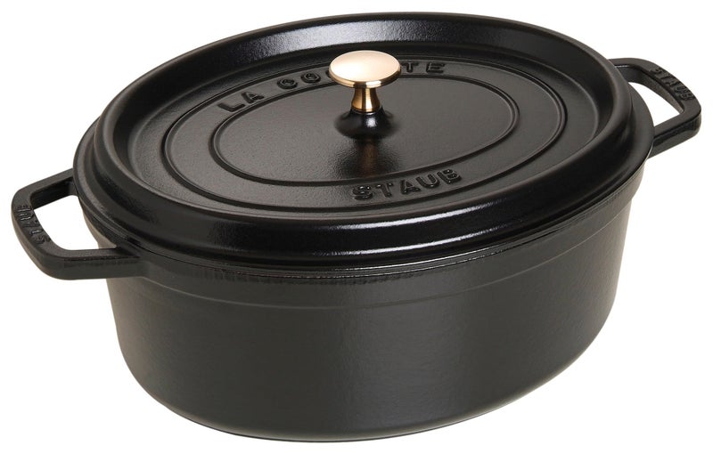 Staub Cast Iron RoasterCocotte Oval 37 cm 8 L Black