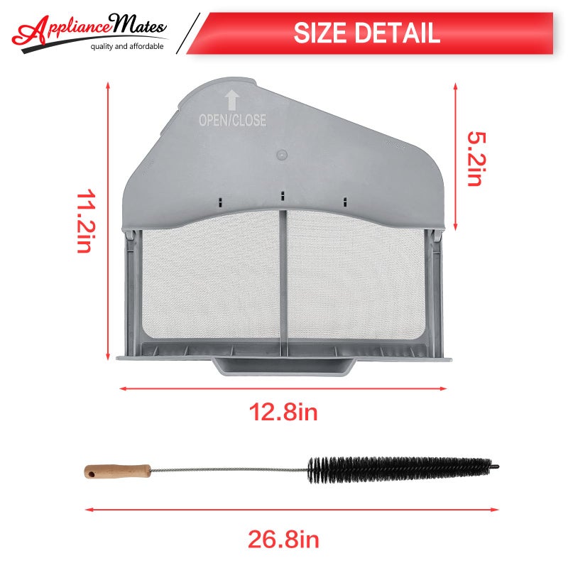 APPLIANCEMATES استبدال فلتر شاشة مصيدة الوبر DC97-16742A لمجفف سامسونج AP5306681 DC61-03048A DC61-02610A DV45H7000EW/A2 DV40J3000GW/A2 مع فرشاة تنظيف رفرف وفتحة تهوية - Image 2