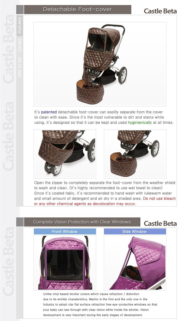 Manito Castle Beta Stroller Weather Shield Black - Image 4