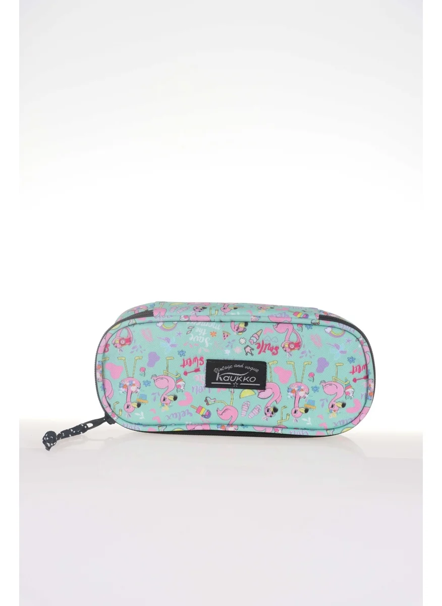 كاوكو Nature Pencil Bag with Special Compartment Flamingo Mint K2329