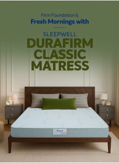 Sleepwell Durafirm 2.0 | Visco Medicated Foam | King Bed Size | Medium Firm | Neem Fresche Technology | Anti Sag Mattress (200L x 180W x 15H cm)