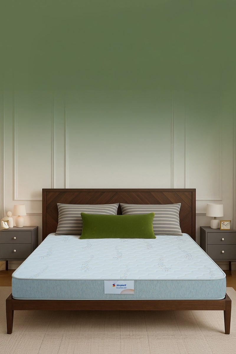 Sleepwell Sleepwell Durafirm 2.0 | Visco Rebonded Foam | Orthopedic Mattress | Neem Fresche Technology | Medium Firm | King Size (200L x 180W x 15H cm) - Image 1